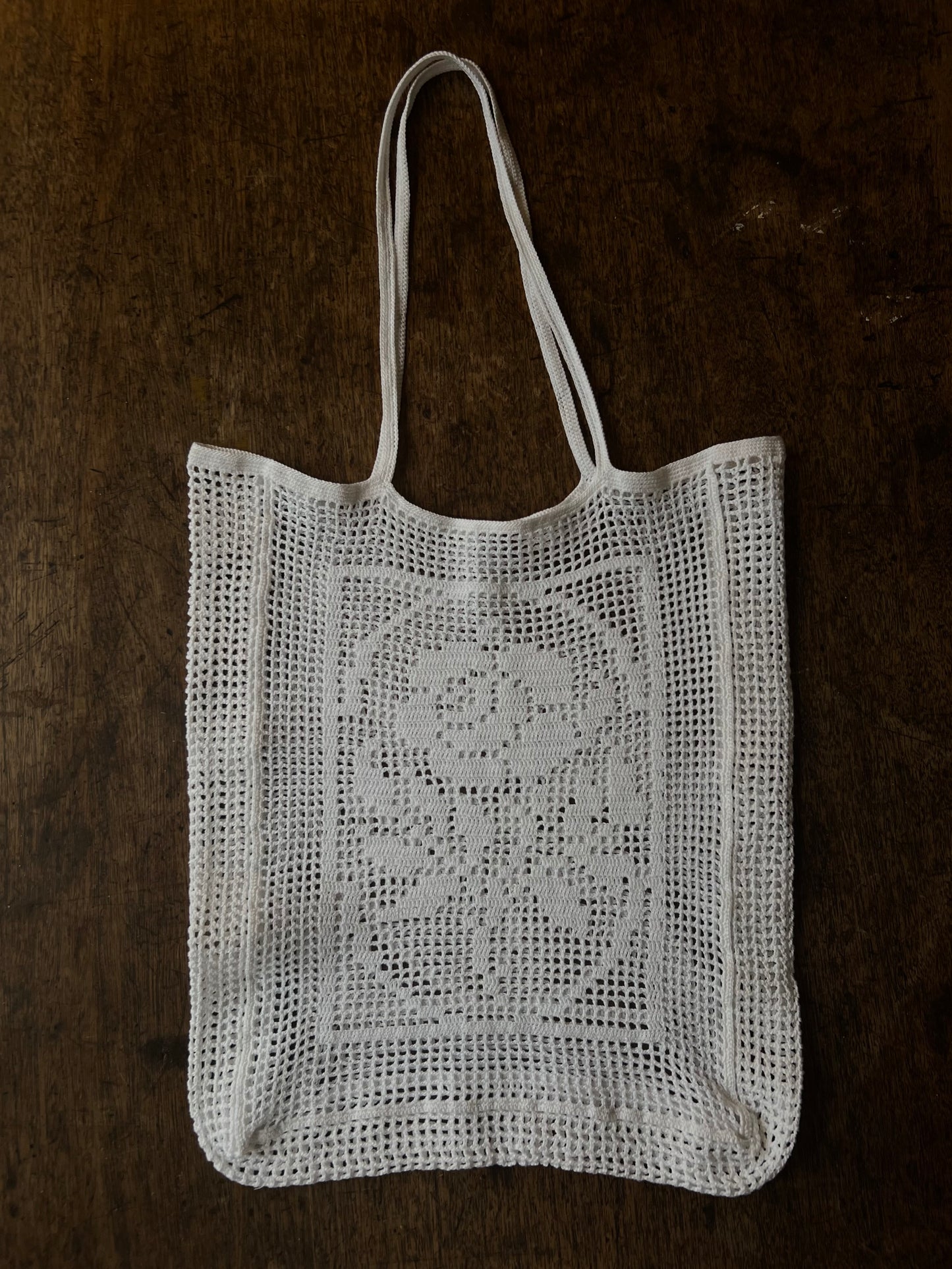 Flora Filet Cotton Bag - Rose