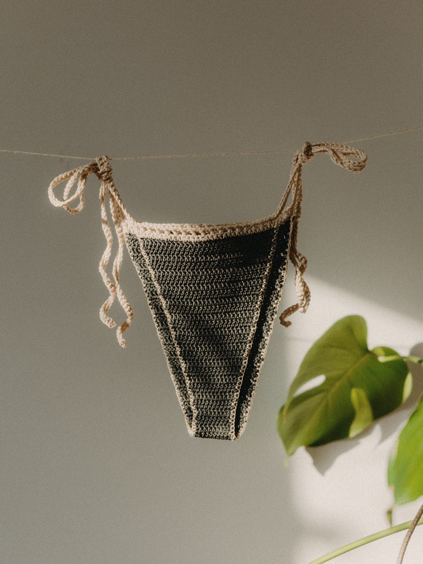 Balcony Striped Crochet Bikini Bottom